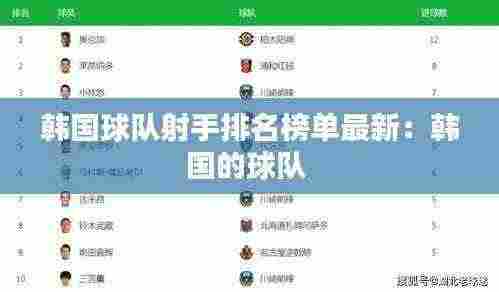 韩国球队射手排名榜单最新:韩国的球队