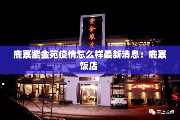 鹿寨紫金苑疫情怎么样最新消息:鹿寨饭店