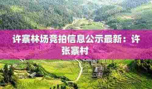 许寨林场竞拍信息公示最新:许张寨村
