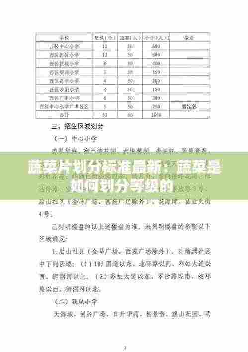 蔬菜片划分标准最新:蔬菜是如何划分等级的