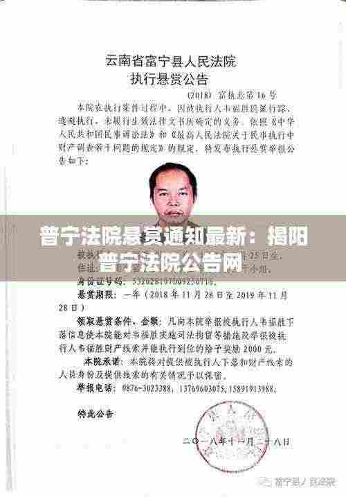 普宁法院悬赏通知最新:揭阳普宁法院公告网