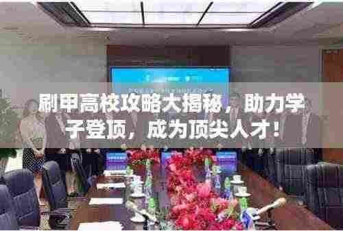 刷甲高校攻略大揭秘,助力学子登顶,成为顶尖人才!