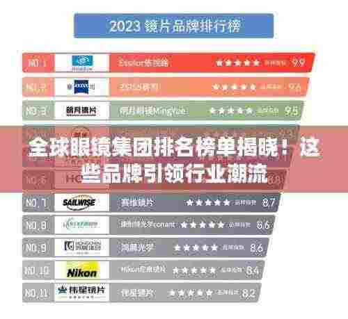 全球眼镜集团排名榜单揭晓!这些品牌引领行业潮流