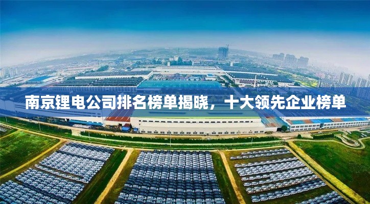 南京锂电公司排名榜单揭晓,十大领先企业榜单