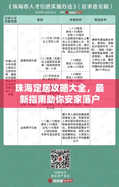 珠海定居攻略大全,最新指南助你安家落户