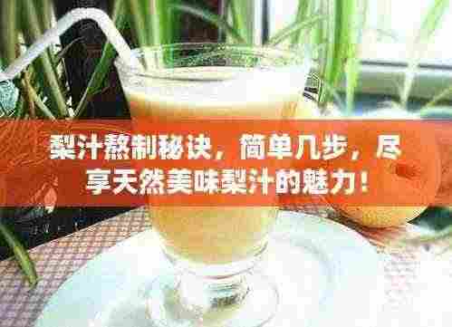 梨汁熬制秘诀,简单几步,尽享天然美味梨汁的魅力!