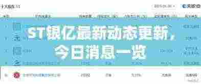 ST银亿最新动态更新,今日消息一览