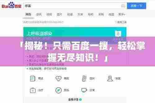 「揭秘!只需百度一搜,轻松掌握无尽知识!」