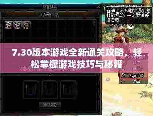 7.30版本游戏全新通关攻略，轻松掌握游戏技巧与秘籍