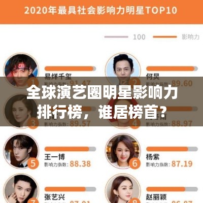 全球演艺圈明星影响力排行榜,谁居榜首?