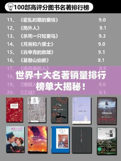 世界十大名著销量排行榜单大揭秘!
