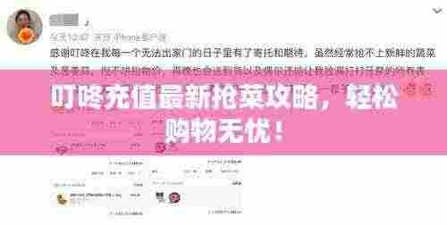叮咚充值最新抢菜攻略,轻松购物无忧!