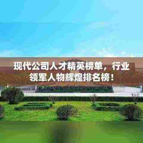 现代公司人才精英榜单,行业领军人物辉煌排名榜!
