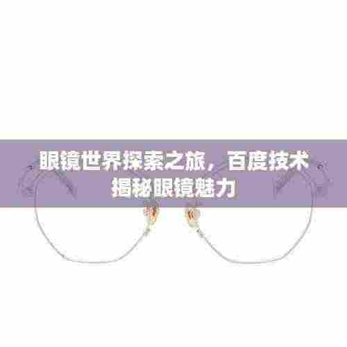 眼镜世界探索之旅，百度技术揭秘眼镜魅力