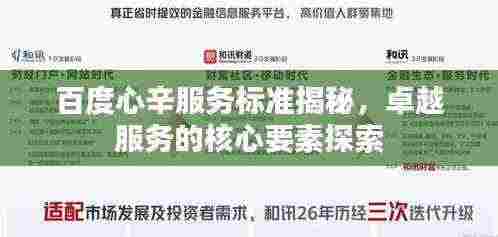 百度心辛服务标准揭秘,卓越服务的核心要素探索