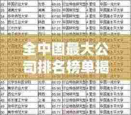 全中国最大公司排名榜单揭晓！