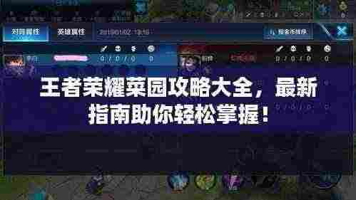 王者荣耀菜园攻略大全,最新指南助你轻松掌握!