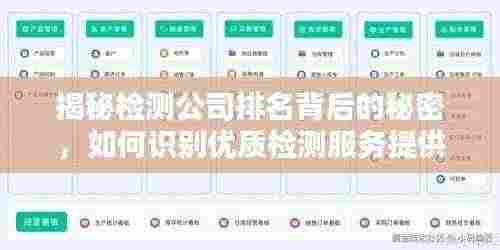 揭秘检测公司排名背后的秘密,如何识别优质检测服务提供商?