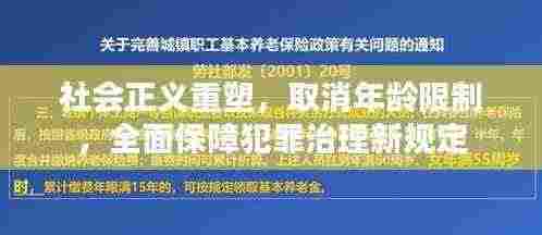 社会正义重塑,取消年龄限制,全面保障犯罪治理新规定
