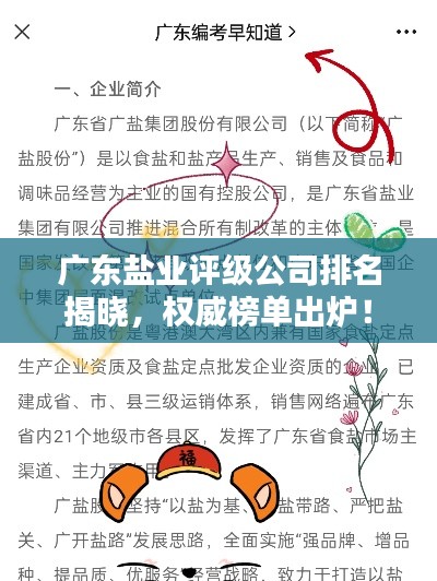 广东盐业评级公司排名揭晓,权威榜单出炉!