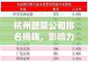 杭州蔬菜公司排名揭晓,影响力深度解析