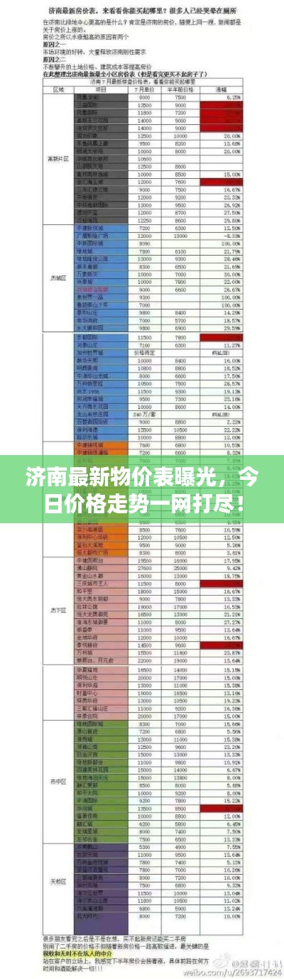 济南最新物价表曝光,今日价格走势一网打尽!