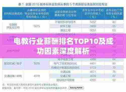 电教行业薪酬排名TOP10及成功因素深度解析