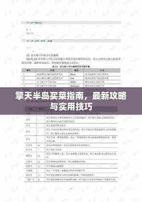 擎天半岛买菜指南，最新攻略与实用技巧