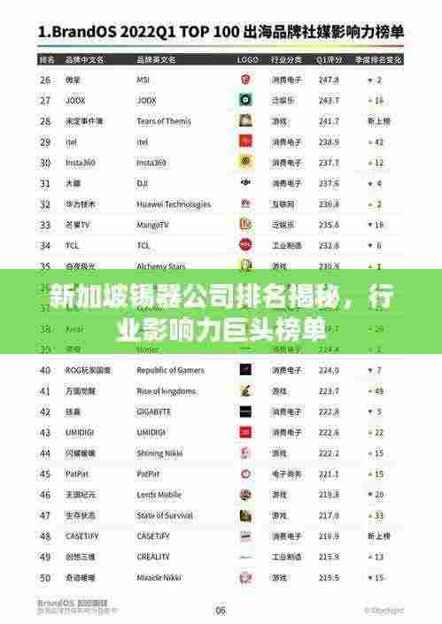 新加坡锡器公司排名揭秘,行业影响力巨头榜单