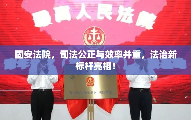 固安法院，司法公正与效率并重，法治新标杆亮相！