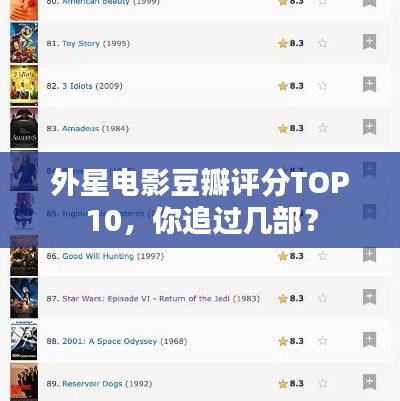 外星电影豆瓣评分TOP10,你追过几部?