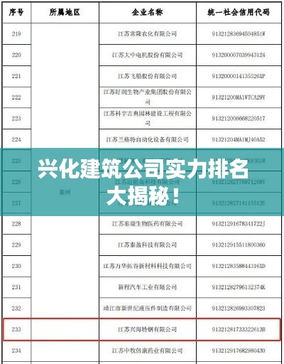 兴化建筑公司实力排名大揭秘!