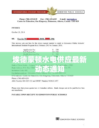 埃德蒙顿水电供应最新动态通知