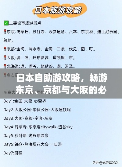 日本自助游攻略，畅游东京、京都与大阪的必备指南！