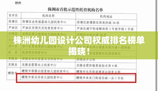 株洲幼儿园设计公司权威排名榜单揭晓！