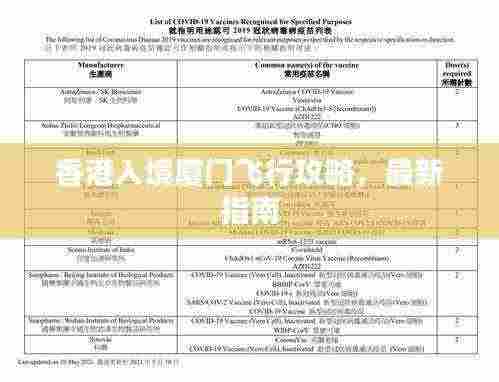 香港入境厦门飞行攻略，最新指南
