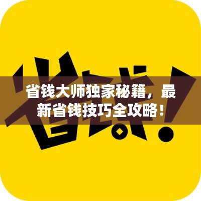 省钱大师独家秘籍，最新省钱技巧全攻略！