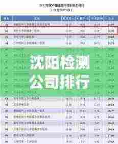 沈阳检测公司排行榜TOP及行业影响力解析