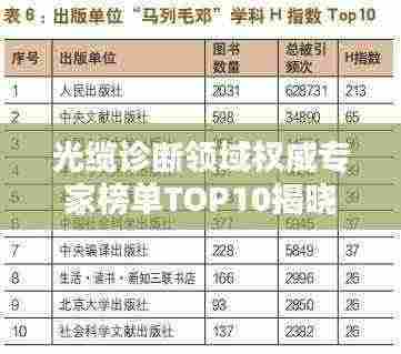 光缆诊断领域权威专家榜单TOP10揭晓