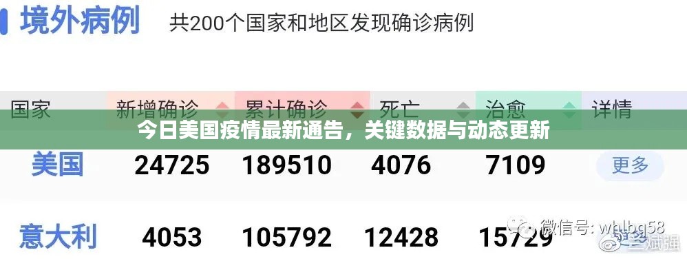 今日美国疫情最新通告,关键数据与动态更新