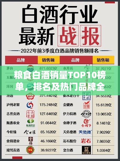 粮食白酒销量TOP10榜单，排名及热门品牌全解析