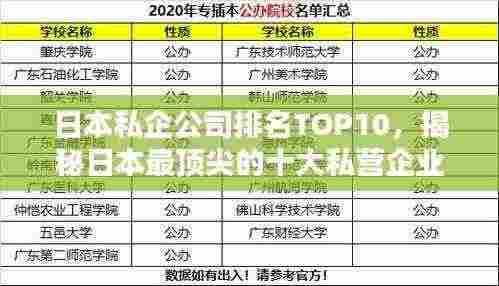 日本私企公司排名TOP10，揭秘日本最顶尖的十大私营企业