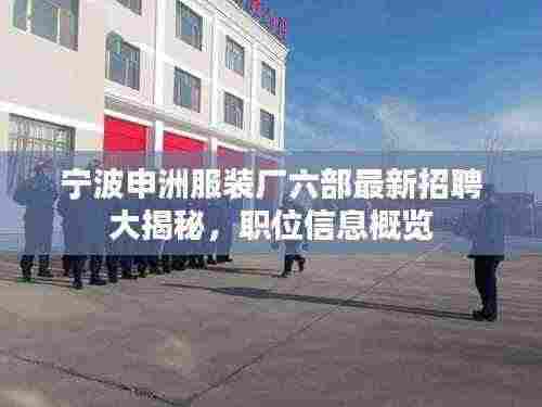 宁波申洲服装厂六部最新招聘大揭秘,职位信息概览