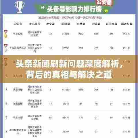 头条新闻刷新问题深度解析,背后的真相与解决之道