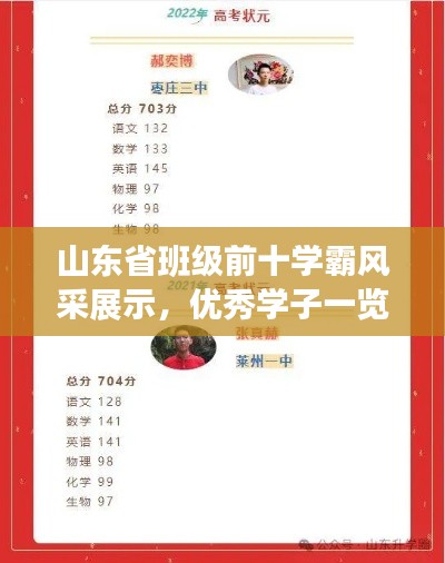 山东省班级前十学霸风采展示,优秀学子一览无余!