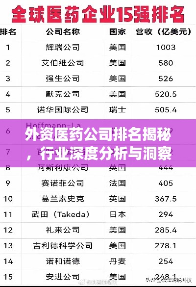 外资医药公司排名揭秘,行业深度分析与洞察