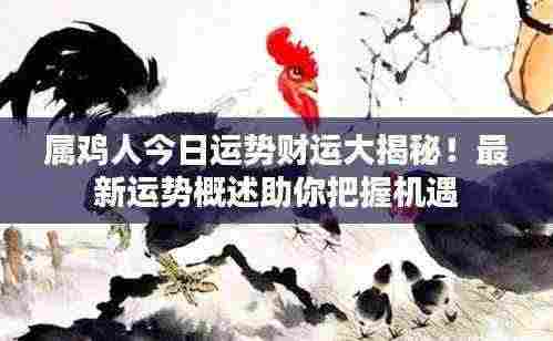 属鸡人今日运势财运大揭秘!最新运势概述助你把握机遇