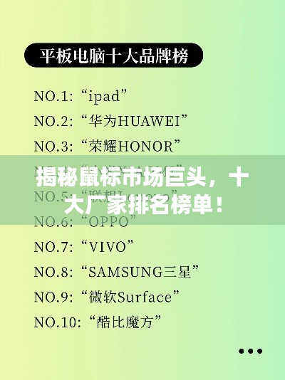 揭秘鼠标市场巨头,十大厂家排名榜单!