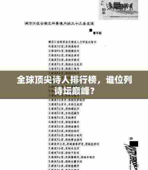全球顶尖诗人排行榜,谁位列诗坛巅峰?