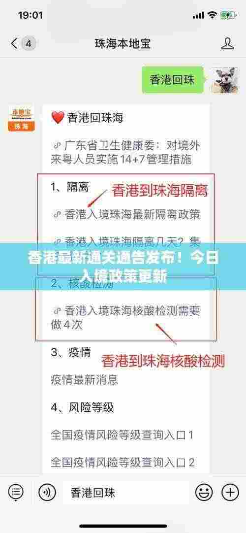 香港最新通关通告发布!今日入境政策更新